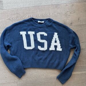 Blue crop USA sweater.